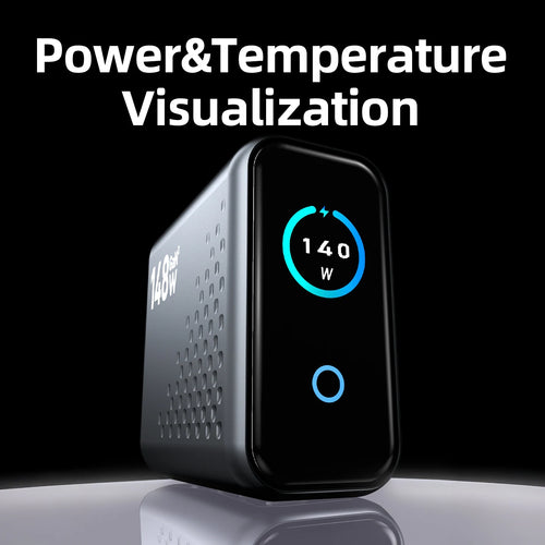 148W GaN Multi-Port Wall Charger with Digital Display – 4 USB-C & 1 USB-A Fast Charging Adapter