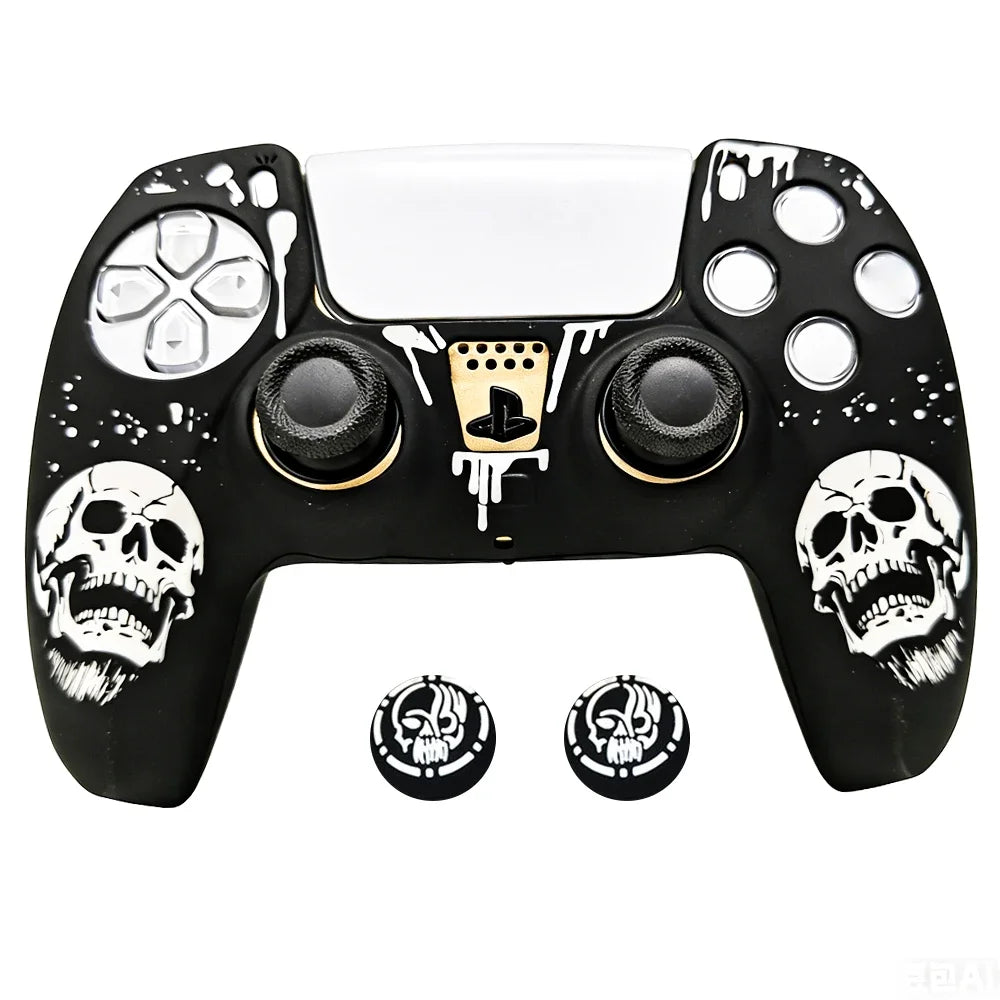 laser engraved ps5 controller sikicone skin-anti-slip protective cover set
