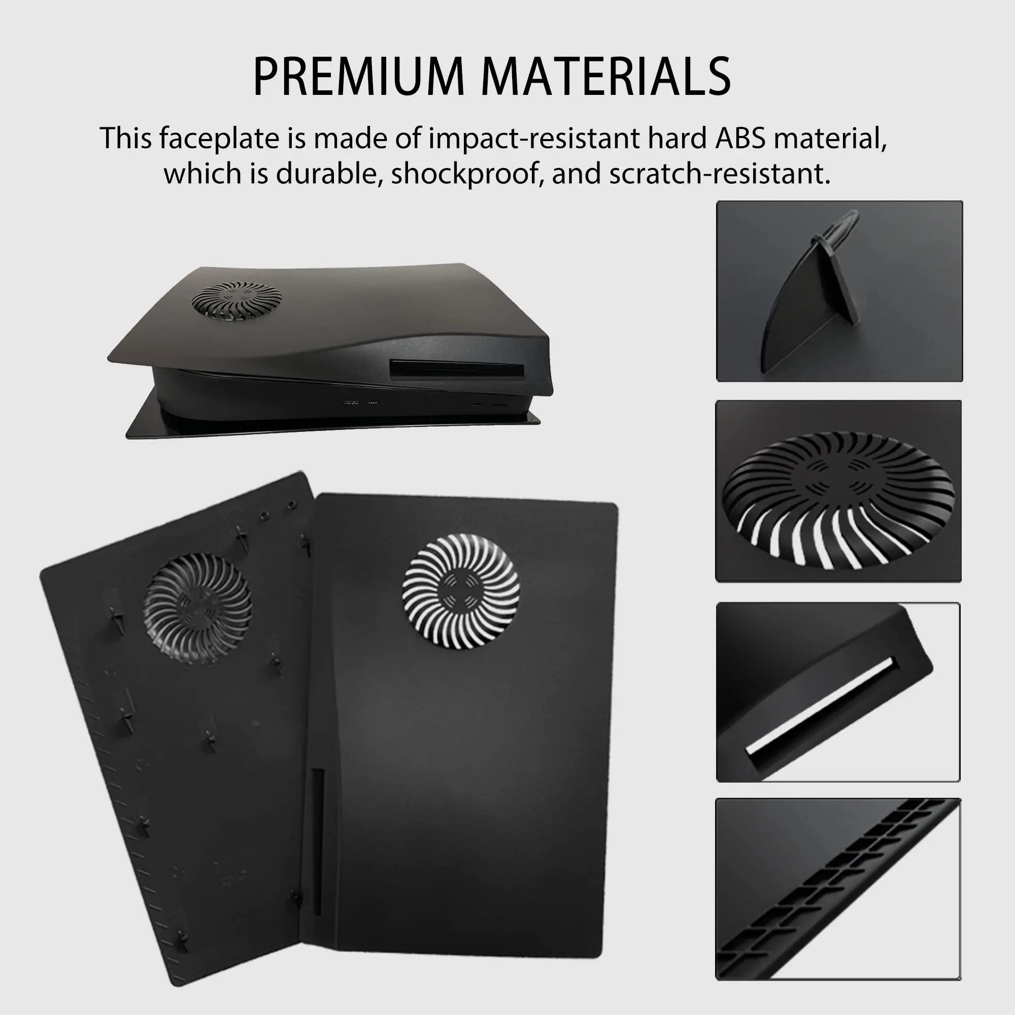 PS5 Disc Edition Faceplate Cover – Matte Replacement Shell with Cooling Vents