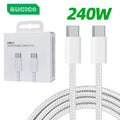 240W Heavy-Duty USB-C to USB-C Braided Fast Charging Cable for iPhone, iPad, & Laptops