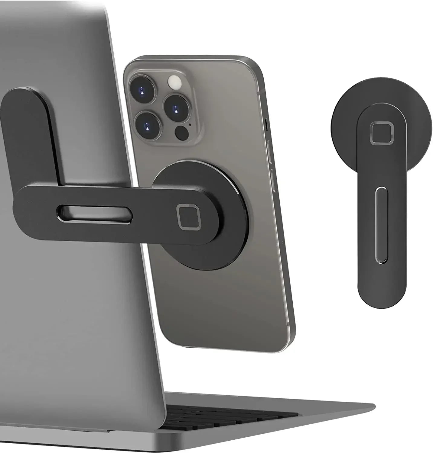 Magnetic Laptop Phone Mount – Foldable Side Monitor Screen Extender Bracket