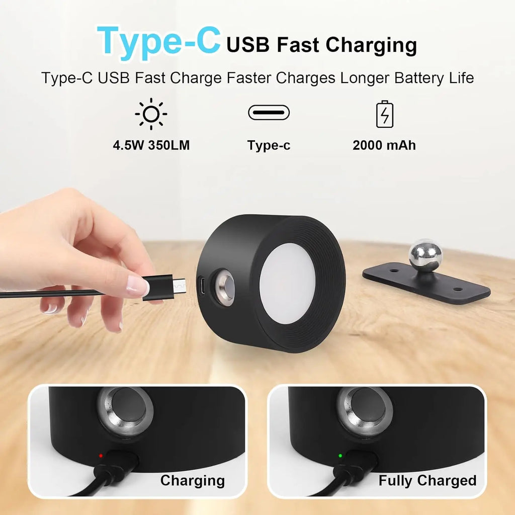 Magnetic RGB Wall Sconce – 360° Rotating Rechargeable LED Light