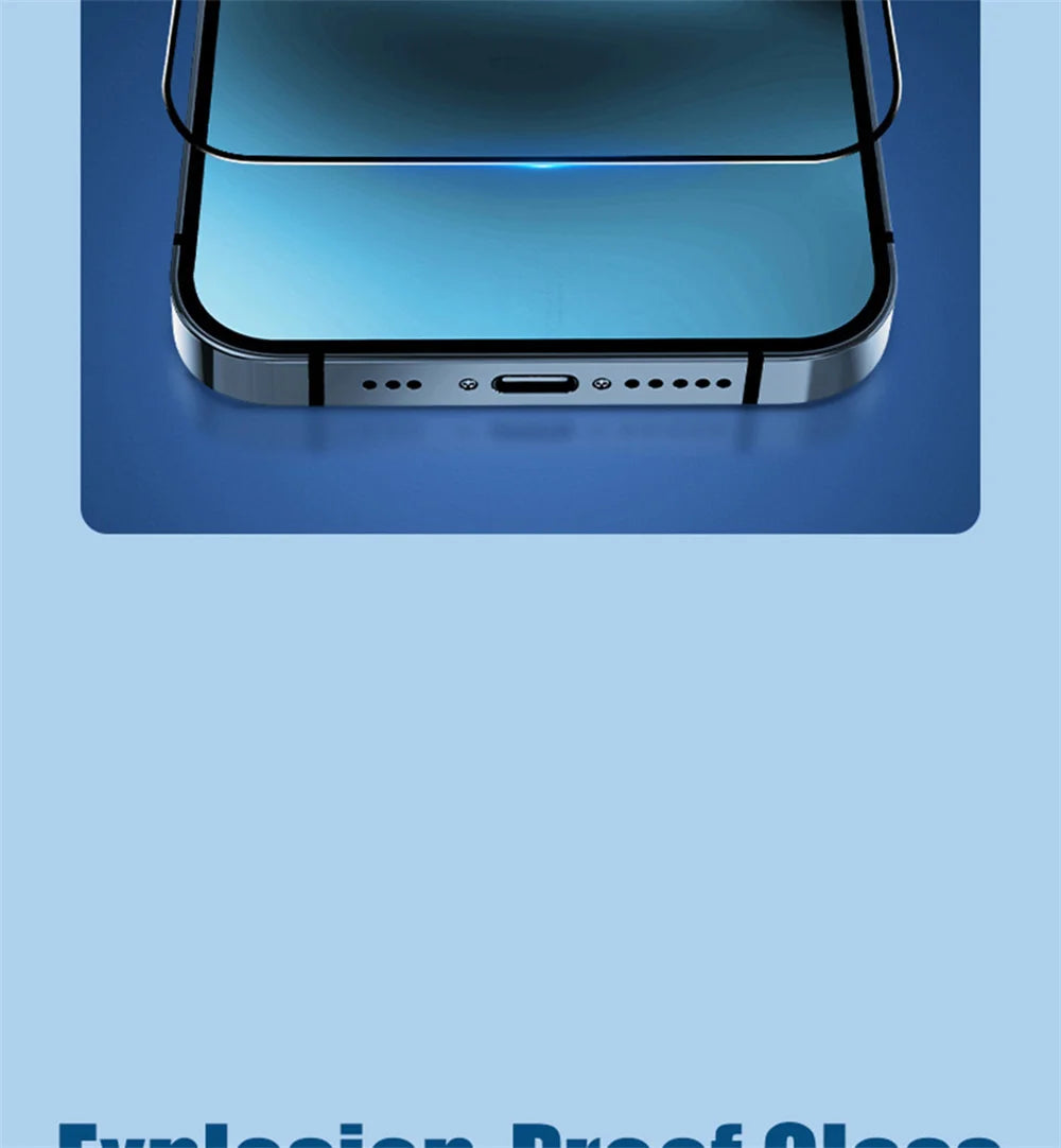 Coverage Tempered Glass Screen Protector with Black Edge for iPhone