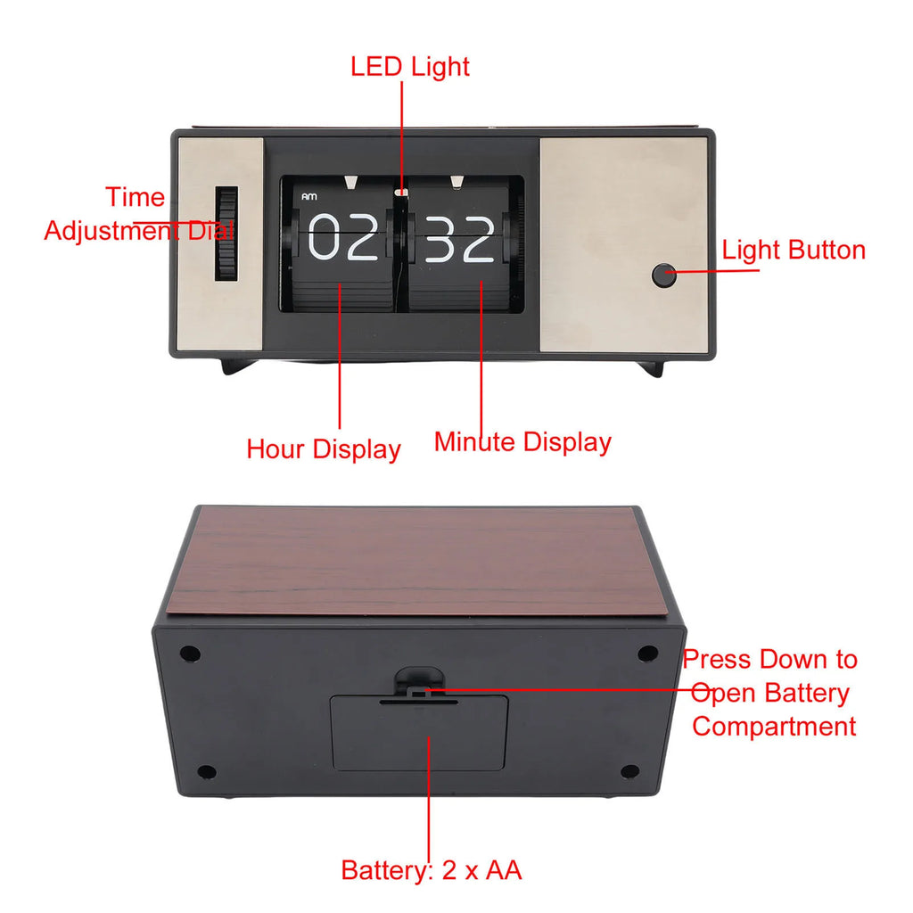 RetroFlip Digital Desk Clock