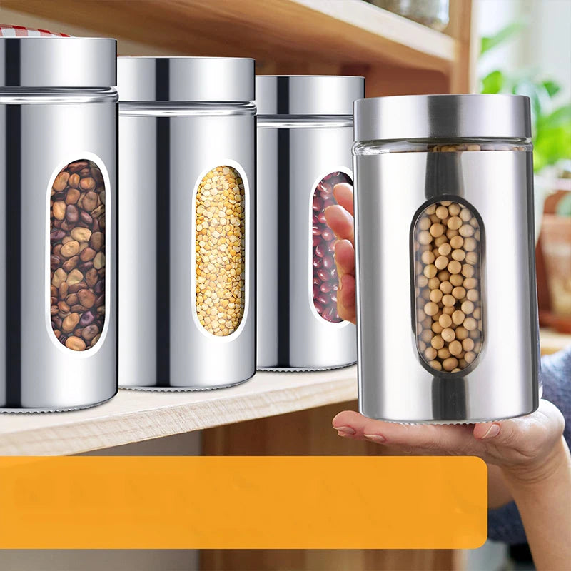 Stainless Steel Coffee Canister with Visual Window