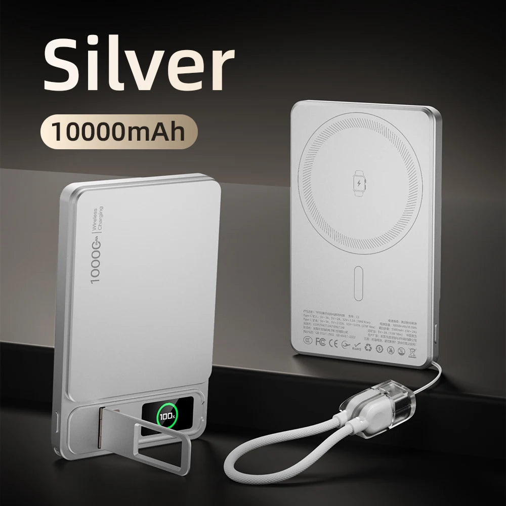 MagMax 10K – 2-in-1 Magnetic Power Bank for iPhone & Apple Watch