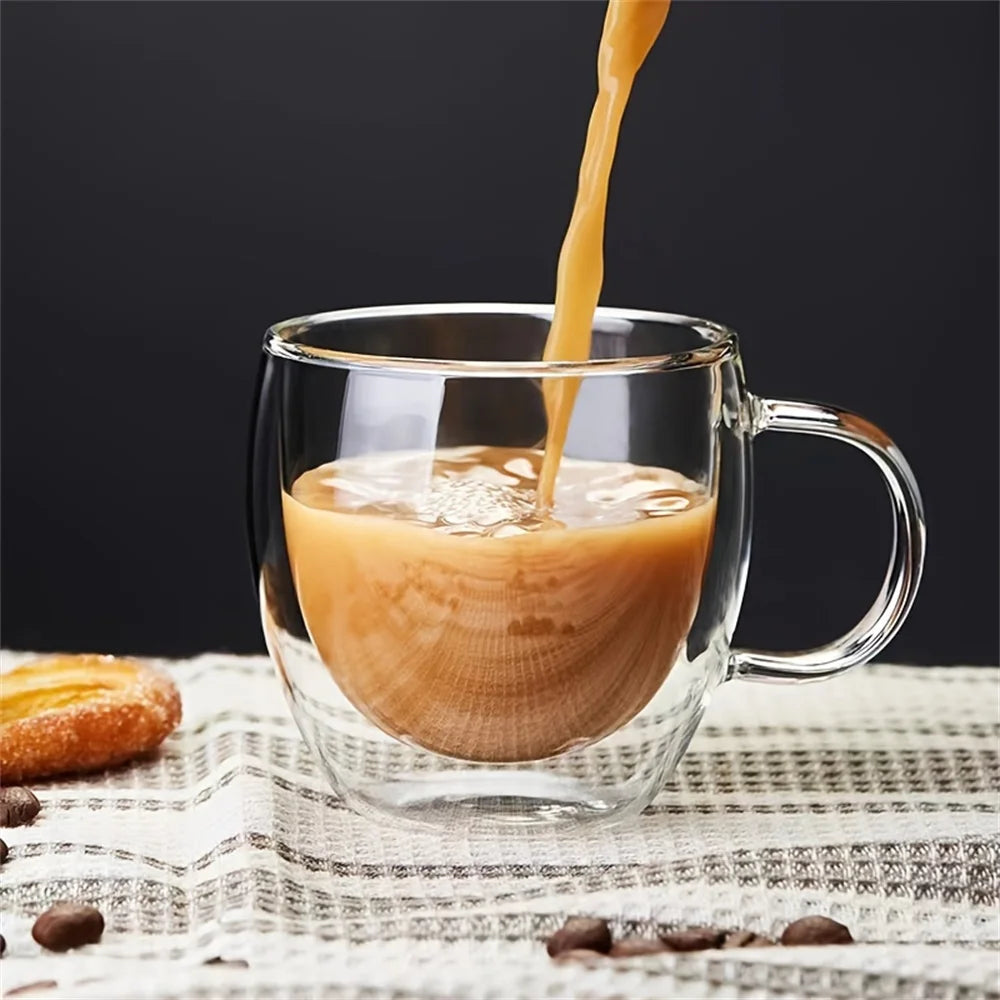 Premium Double-Walled Borosilicate Glass Coffee Mug (250ml)
