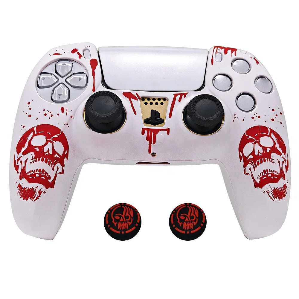 laser engraved ps5 controller sikicone skin-anti-slip protective cover set