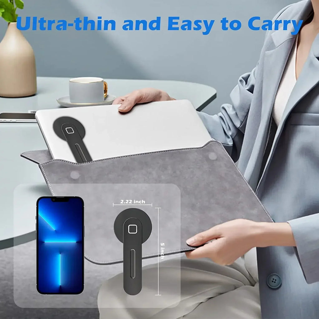 Magnetic Laptop Phone Mount – Foldable Side Monitor Screen Extender Bracket
