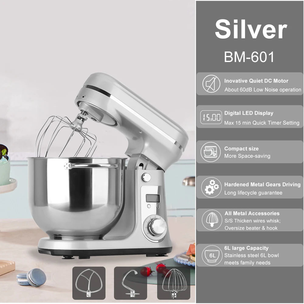 BioloMix 1200W Professional Stand Mixer (6L)