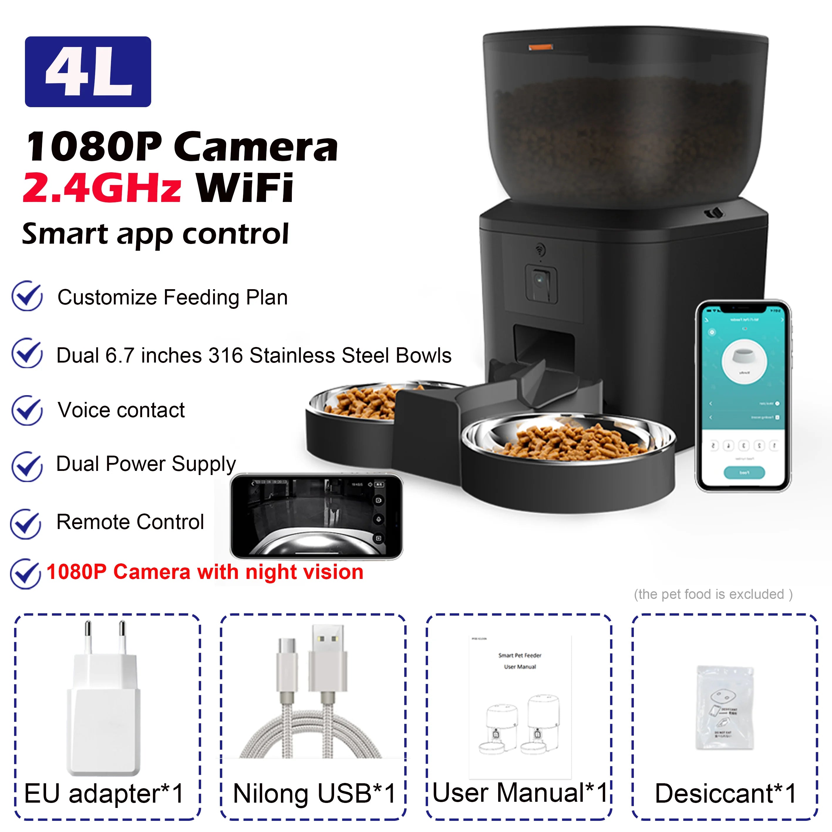 PetGuard Smart 1080p Auto-Feeder