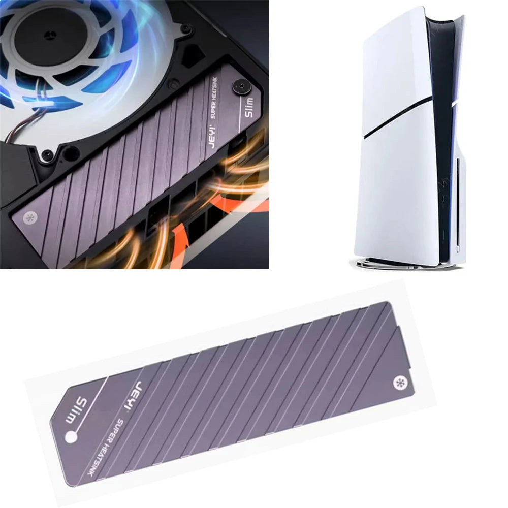 PS5 Slim M.2 NVMe SSD Heatsink – Aluminum 2280 Radiator with Thermal Pad