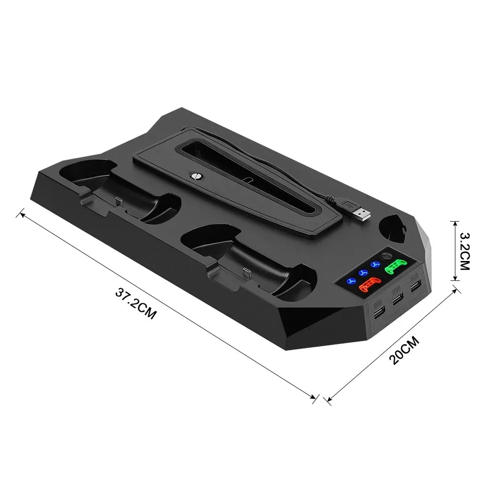 3-Mode Cooling Stand & Dual Controller Charging Dock for PS5 & PS5 Slim