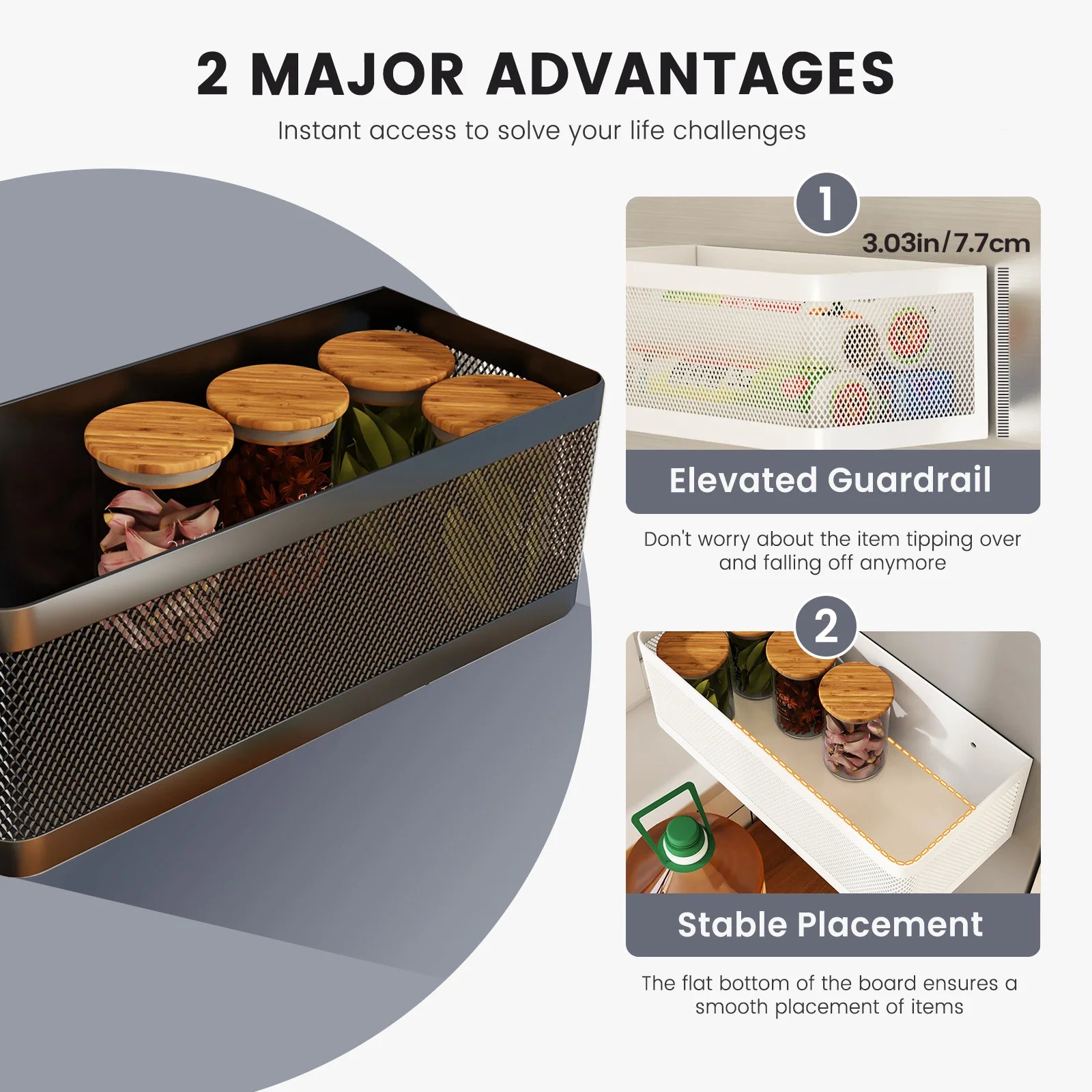 Magnetic Refrigerator Spice Rack & Storage Organizer