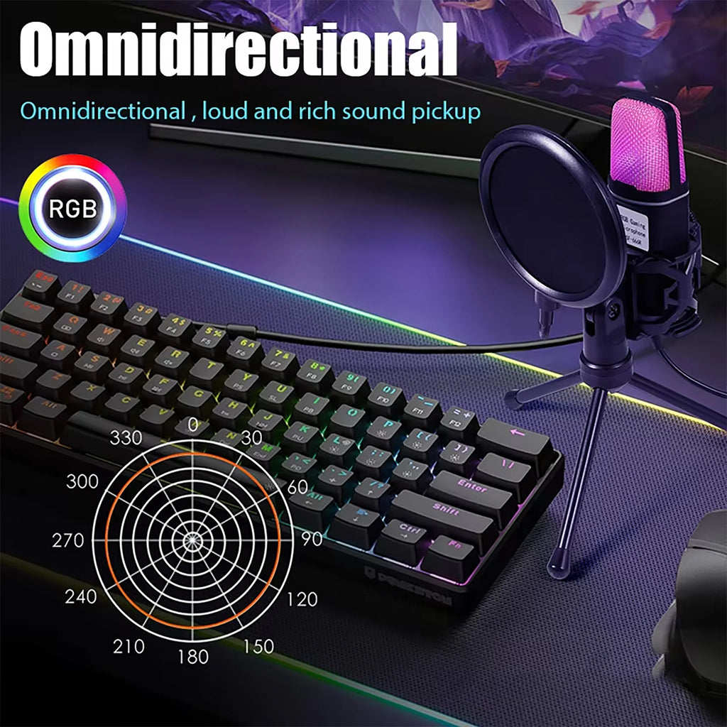 SF666R USB RGB Condenser Gaming Microphone